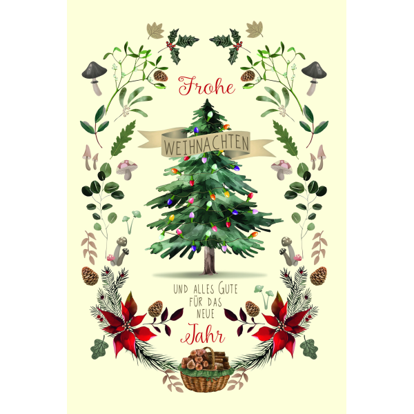 Weihnachten Weihnachtskarte mit Briefumschlag Tannenbaum Frohe Weihnachten