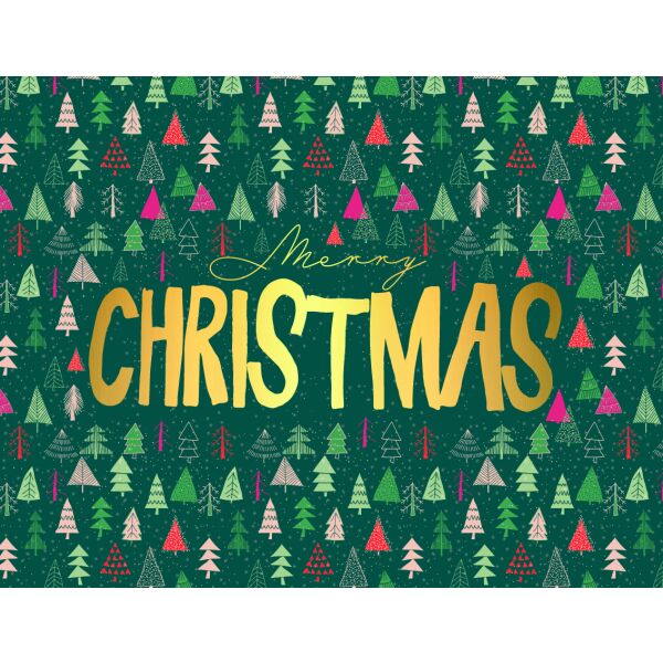 Weihnachten Minikarte Weihnachtskarte mit Briefumschlag verschiedene Tannenbäume Merry Christmas