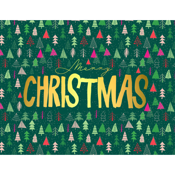 Weihnachten Minikarte Weihnachtskarte mit Briefumschlag verschiedene Tannenbäume Merry Christmas