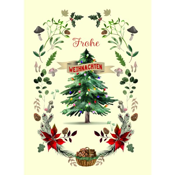 Weihnachten Klammermini Weihnachtskarte Kranz Weihnachtsbaum Weihnachtstern Frohe Weihnachten