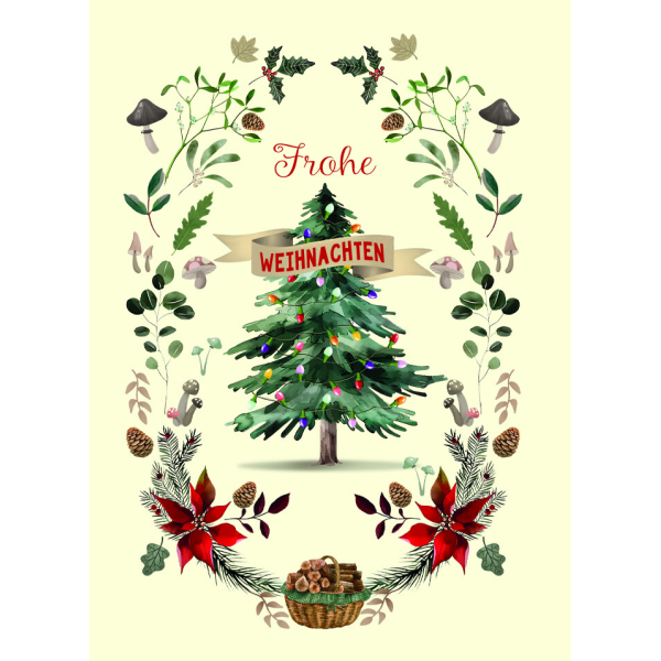 Weihnachten Klammermini Weihnachtskarte Kranz Weihnachtsbaum Weihnachtstern Frohe Weihnachten