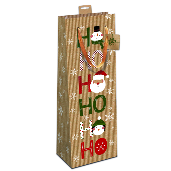Weihnachten 6 Geschenktaschen Flaschenformat UVP € 17,70 Pro Tüte € 2,95 Kraftkarton Schneemann Weihnachtsmann Pinguin