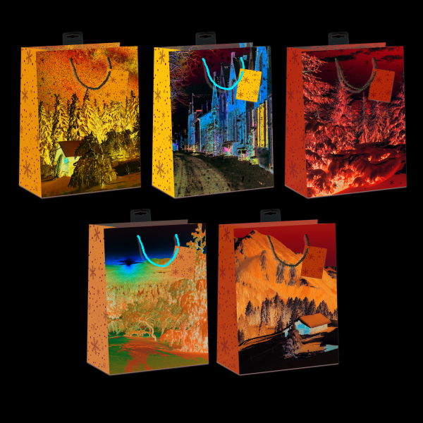 Weihnachten 10 Geschenktaschen sortiert Large A4-Format UVP € 22,50 pro Tüte € 2,25 5 Motive a 2 Stück Wintermotive