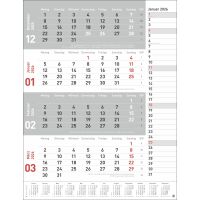 Kalender 2026 - 4-Monats-Planer rot