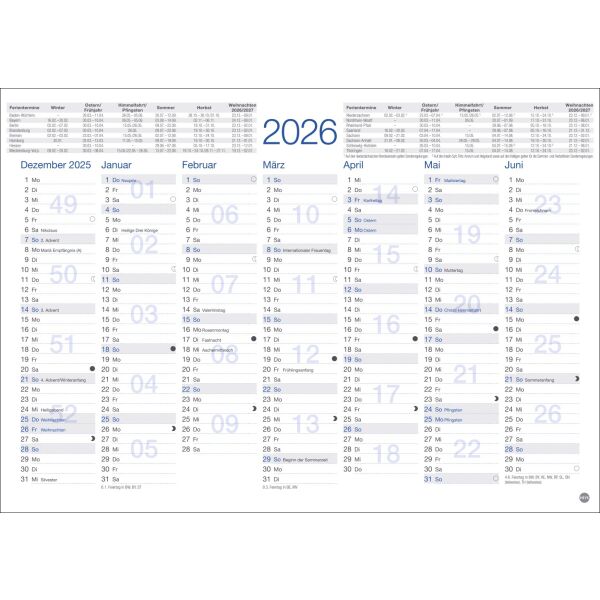 Kalender 2026 - Tafelkalender A4