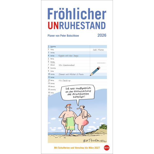 Kalender 2026 - Butschkow Fröhlicher Unruhestand Planer