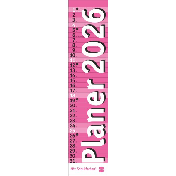Kalender 2026 - Langplaner, pink