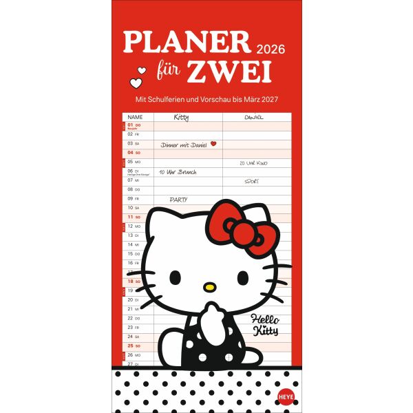 Kalender 2026 - Hello Kitty Planer für zwei