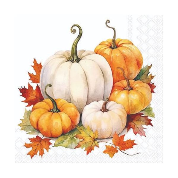 Herbst Servietten 25x25 cm 3-lagig 20 Stück Kürbis