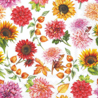 Herbst Servietten 25x25 cm 3-lagig 20 Stück Blumen