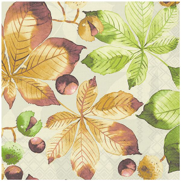 Herbst Servietten 33x33 cm 3-lagig 20 Stück Kastanie