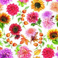 Herbst Servietten 33x33 cm 3-lagig 20 Stück Blumen