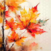 Herbst Servietten 33x33 cm 3-lagig 20 Stück Ahornblatt