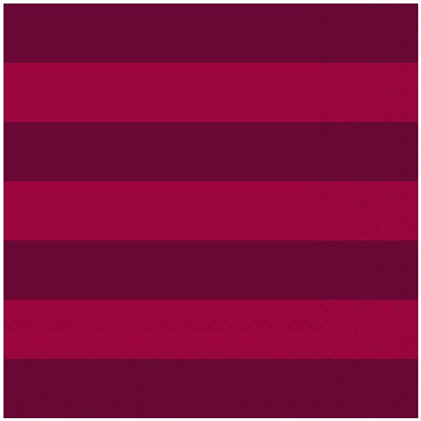 Servietten 33x33 cm 3-lagig 20 Stück Streifen rot