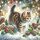 Weihnachten Servietten 25x25 cm 3-lagig 20 Stück Cute cat in the snow FSC Mix  Katze Schnee Tannenzapfen Ilex