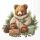 Weihnachten Servietten 25x25 cm 3-lagig 20 Stück Cuddle bear FSC Mix  Bär Geschenke Tannenzapfen