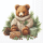 Weihnachten Servietten 25x25 cm 3-lagig 20 Stück Cuddle bear FSC Mix  Bär Geschenke Tannenzapfen