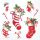 Weihnachten Servietten 25x25 cm 3-lagig 20 Stück X-Mas stockings white FSC Mix  Weihnachtsstiefel Zimtstange Nikolaus