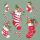 Weihnachten Servietten 25x25 cm 3-lagig 20 Stück X-Mas stockings sage FSC Mix  Weihnachtsstiefel Zimtstange Nikolaus grau