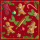 Weihnachten Servietten 33x33 cm 3-lagig 20 Stück Gingerbread cookies red FSC Mix  Lebkuchenmann roter Untergrund