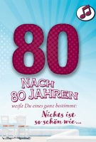 80.Geburtstag - Jukebox - Soundkarte und Lichtkarte im Format 11,5 x 17 cm - 80. nach 80 Jahren...“