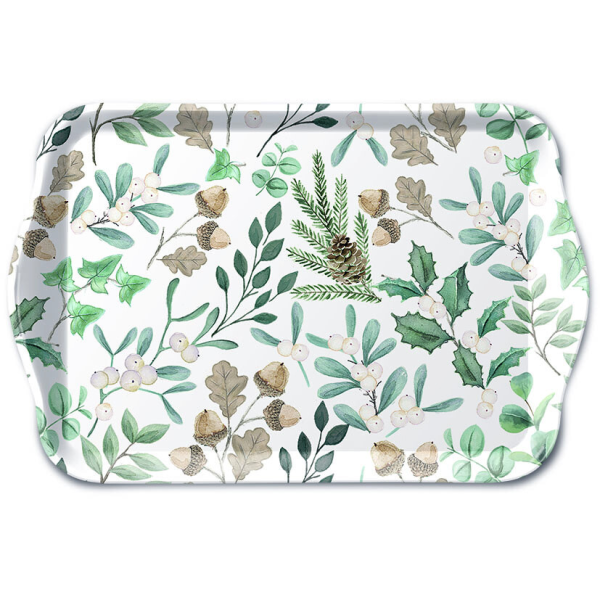 Weihnachten Tablett 13 x 21 cm Collection of leaves  Herbstlaub Weihnachtslaub