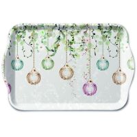 Weihnachten Tablett 13 x 21 cm Floral Christmas grey...