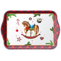 Weihnachten Tablett 13 x 21 cm Classic rocking horse...