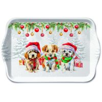 Weihnachten Tablett 13 x 21 cm Funny cute puppies...