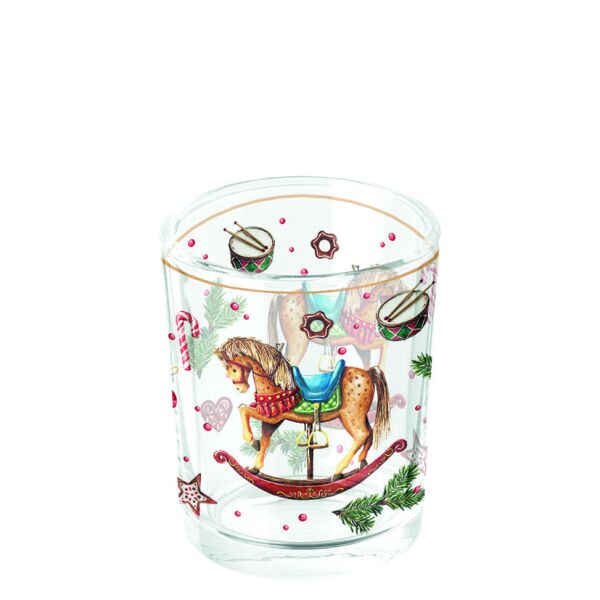 Weihnachten Teelichthalter Classic rocking horse white  Schaukelpferd Weihnachtssymbole