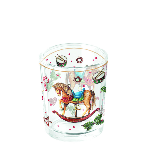 Weihnachten Teelichthalter Classic rocking horse white  Schaukelpferd Weihnachtssymbole