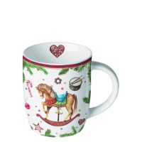 Weihnachten Becher 0,2 l Classic rocking horse white...