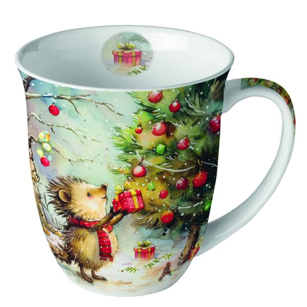Weihnachten Becher 0,4 l Present for hedgehog  Igel Geschenke Weihnachtsbaum