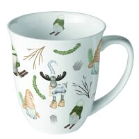 Weihnachten Becher 0,4 l Forest gnomes white  Waldzwerge...