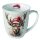 Weihnachten Becher 0,4 l Deer with Santa hat white  Hirsch mit Weihnachtsmütze