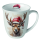 Weihnachten Becher 0,4 l Deer with Santa hat white  Hirsch mit Weihnachtsmütze