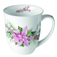 Weihnachten Becher 0,4 l Pink poinsettia  Weihnachtstern...