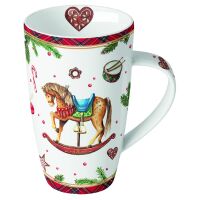 A Weihnachten Becher 0,6 l Classic rocking horse white...