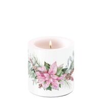 Weihnachten Kerze klein Ø 7,5 cm x 9 cm Pink...