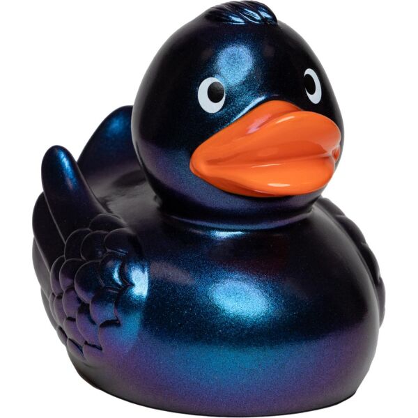 Ente metallic blau unifarbene Ente Quietscheente Badeente ca. 8 cm gross