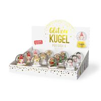 Glitzerkugel Paket4 Motive a 3 Stück HappXMas