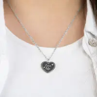 Grußkarte Love mit Halskette Edelstahl Silber und...