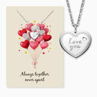 Grußkarte Love you mit Halskette Edelstahl Silber...
