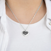 Grußkarte Love you mit Halskette Edelstahl Silber und Umschlag Engelsrufer always together never apart