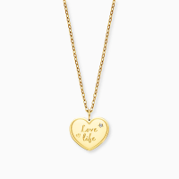 Grußkarte Love mit Halskette Edelstahl Gold und Umschlag Engelsrufer be in love