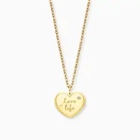 Grußkarte Love mit Halskette Edelstahl Gold und Umschlag Engelsrufer be in love