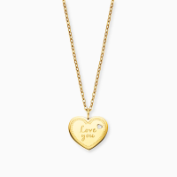 Grußkarte Love you mit Halskette Edelstahl Gold und...