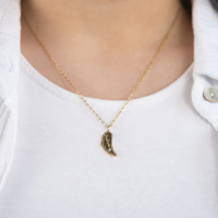 Grußkarte Soulmate mit Halskette Edelstahl Gold und...
