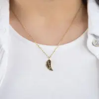 Grußkarte Soulmate mit Halskette Edelstahl Gold und...