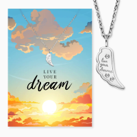 Grußkarte Live Your Dream mit Halskette Edelstahl...